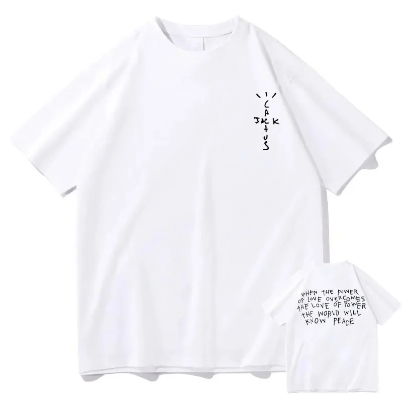 Cactus Jack Tee - Camiseta Gráfica de Algodão Rapper Cactus