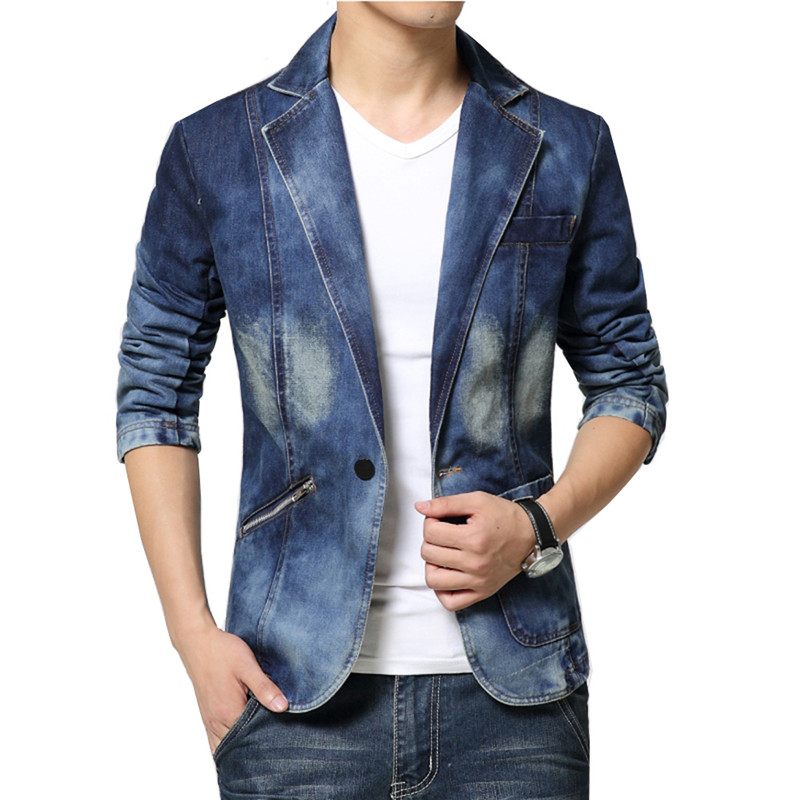 Streetwear Brand Jacket - Jaqueta jeans justa de botão único