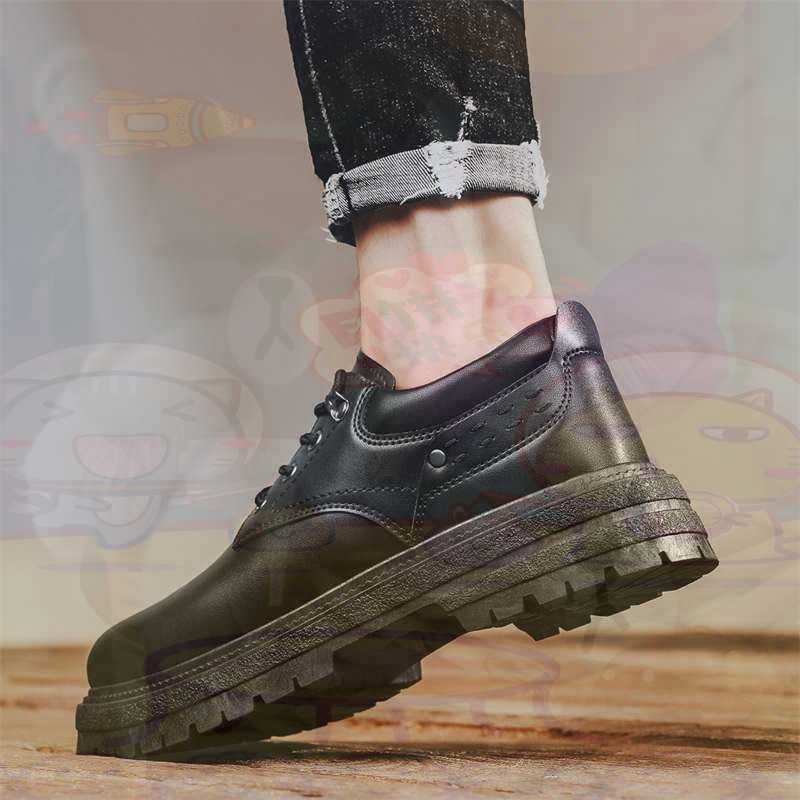 Streetwear Brand Famous - Escuro natural couro moda formadores tênis