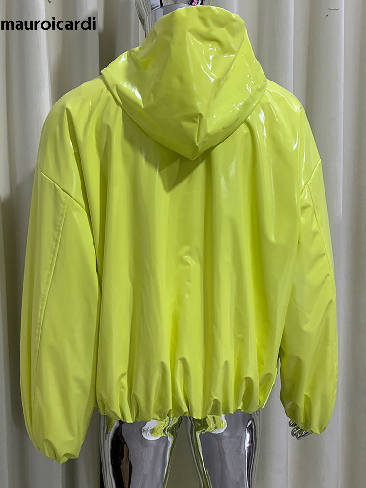 Streetwear Brand Jacket - Jaqueta de Couro Brilhante Oversized Masculina