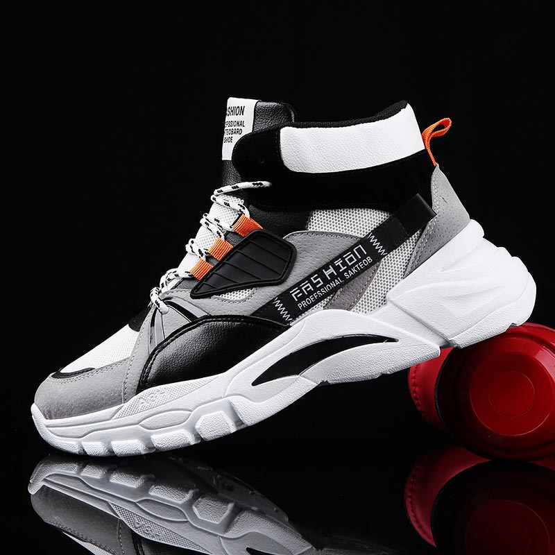 Streetwear Brand Famous - Hightop-Sapatilhas Esportivas Masculinas, Sapatilhas de Cima