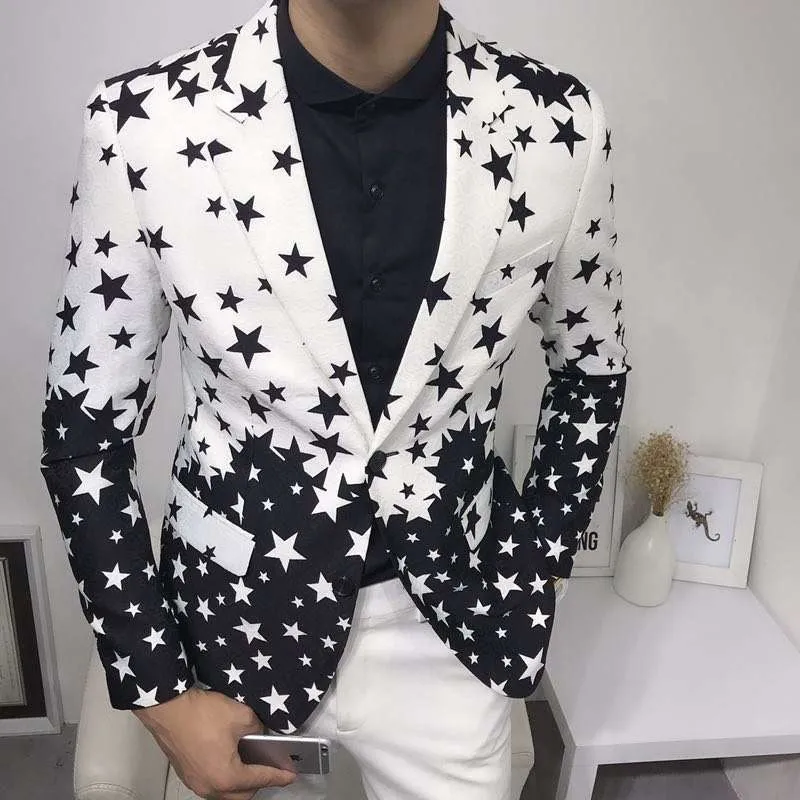 Streetwear Brand Jacket - Blazer Slim Fit Estampado Estrelas 2026