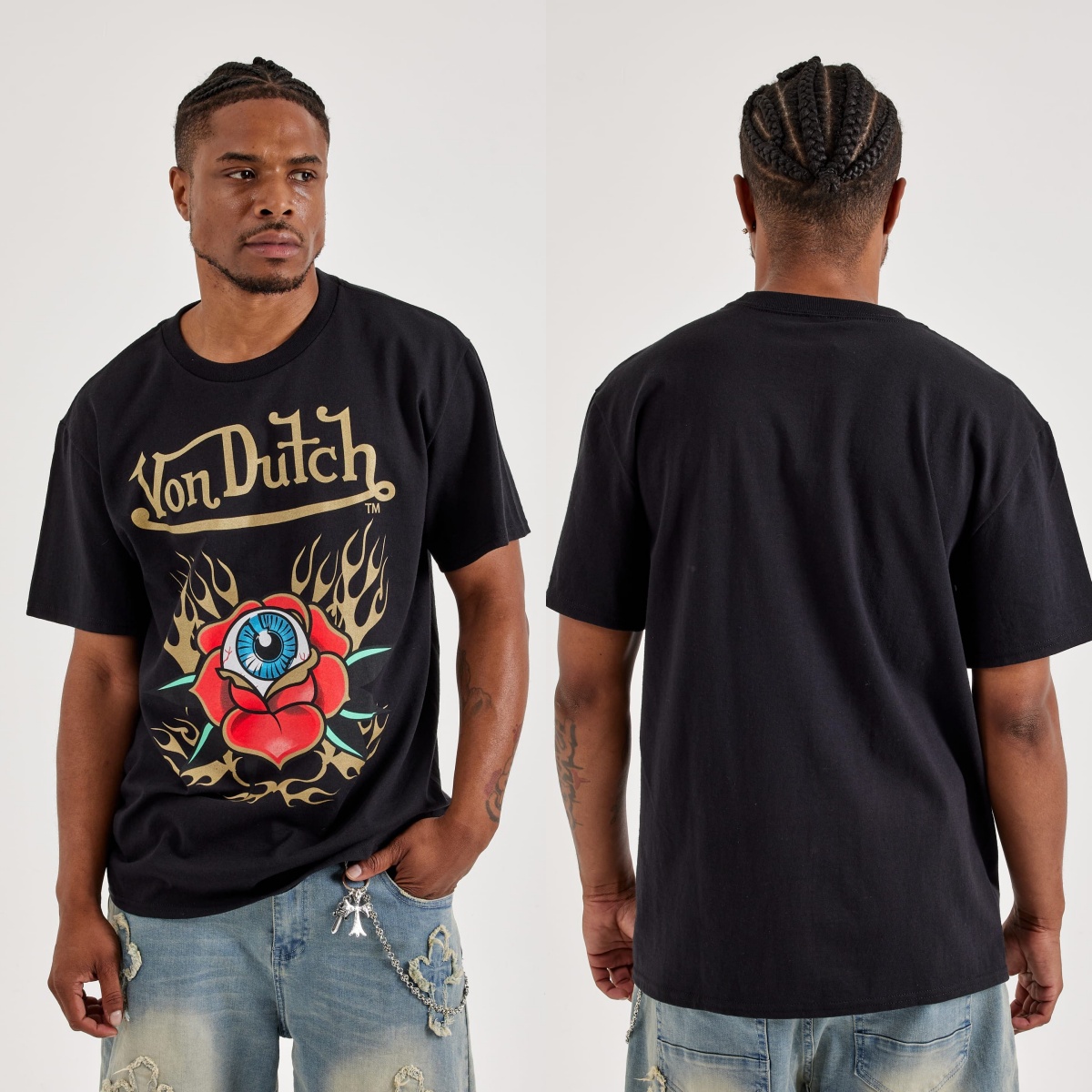 Streetwear Brand With Eye - Camiseta de Algodão com Estampa da