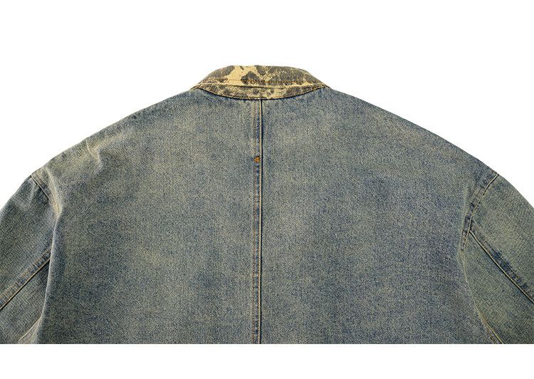 Jaqueta jeans solta com zíper  - Streetwear Brand Niche avaliação e preço
