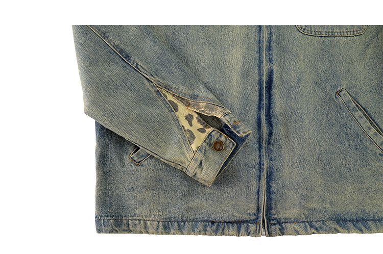 Jaqueta jeans solta com zíper  - Streetwear Brand Niche avaliação e preço