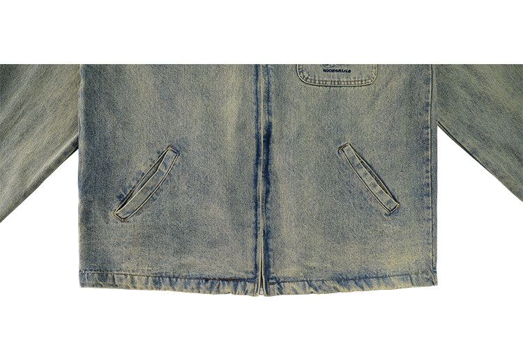 Jaqueta jeans solta com zíper  - Streetwear Brand Niche avaliação e preço