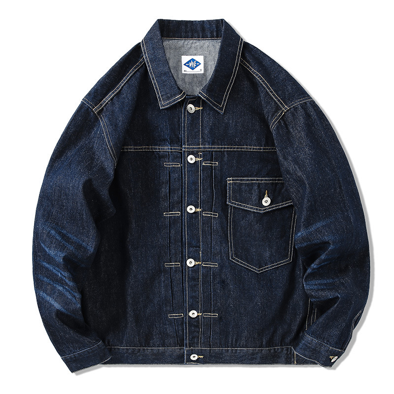 Marca maré azul escuro denim j - Streetwear Brand Jacket avaliação e preço